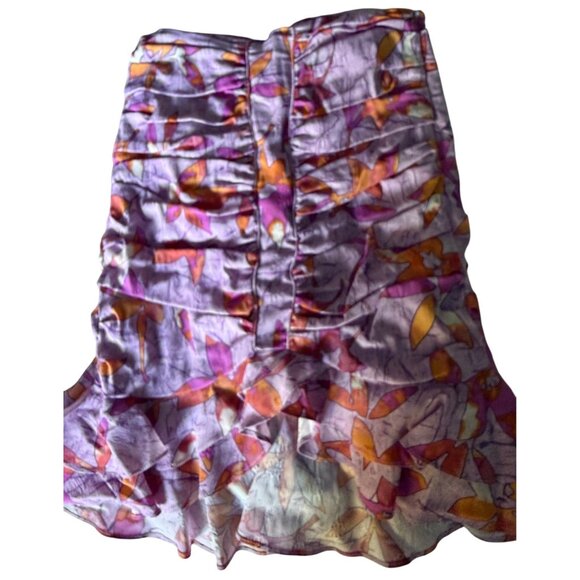 Isabel Marant Jupe Milendi Floral Silk Blend Ruched Mini Skirt Pink 34 Size 2 XS - Picture 8 of 16